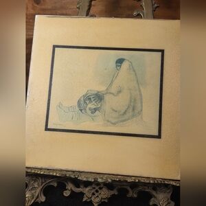 Vintage R.C. Gorman Lithograph Tile "Tigua"